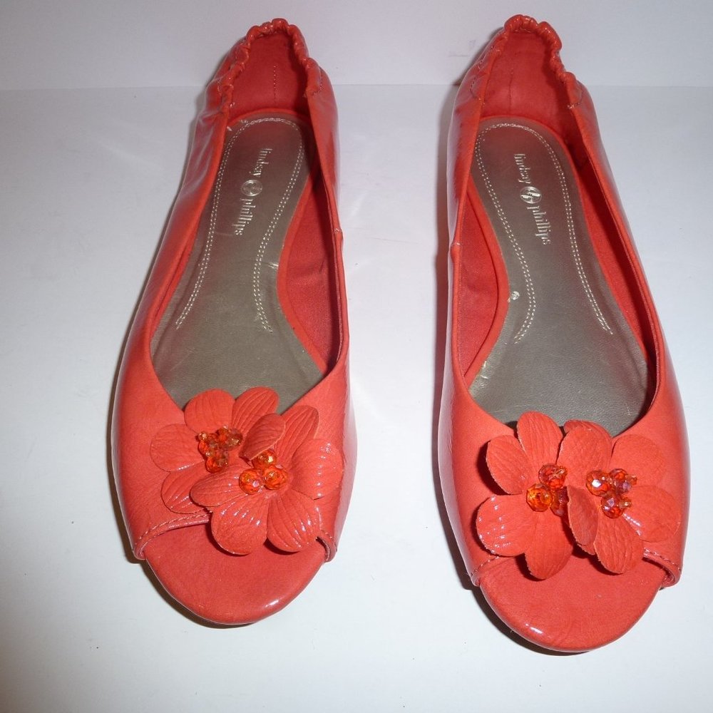 Lindsay Phillips Kate Peep Toe Flats Never Worn